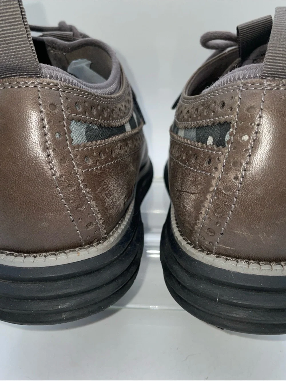 Cole Haan Brown Leather & Gray Camo Men's Wingtip Oxfords 10th Anniversary